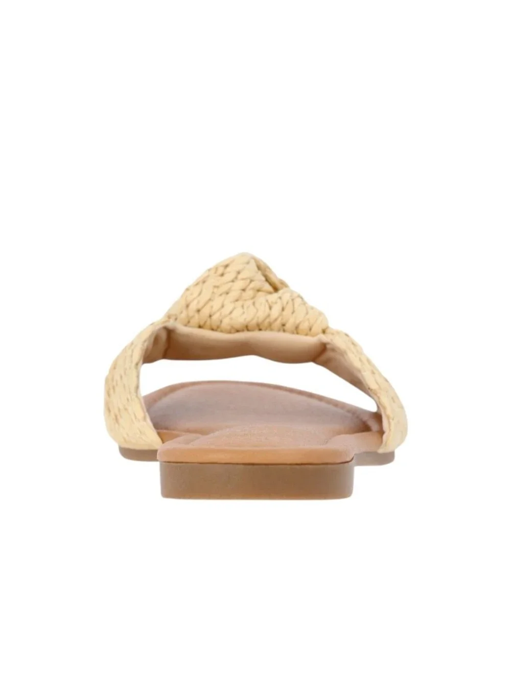Time and Tru Raffia Knot Slide Sandals Size 6 Natural Woven Flat New NWT